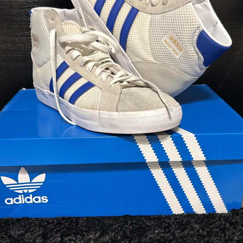 Adidas Profi White and Blue High-Tops